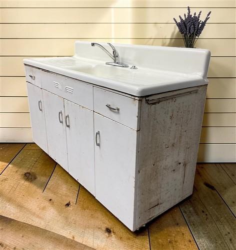 Youngstown "Thrifter" Farmhouse Sink, Vintage Dual Drainboard Utility Sink