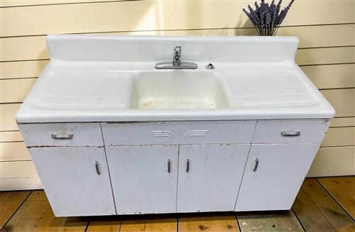 Youngstown "Thrifter" Farmhouse Sink, Vintage Dual Drainboard Utility Sink