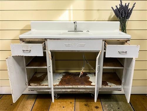 Youngstown "Thrifter" Farmhouse Sink, Vintage Dual Drainboard Utility Sink