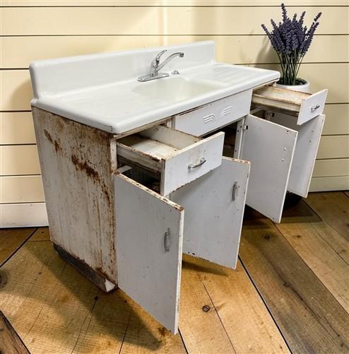 Youngstown "Thrifter" Farmhouse Sink, Vintage Dual Drainboard Utility Sink