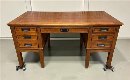 5' Executive Double Pedestal Desk, Vintage Home Office Desk, Computer Desk