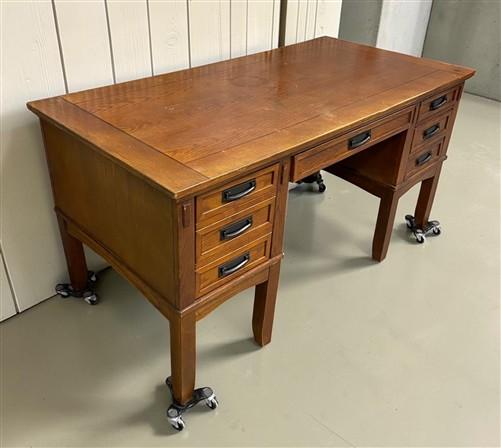 5' Executive Double Pedestal Desk, Vintage Home Office Desk, Computer Desk