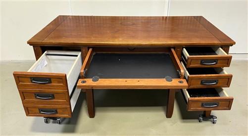 5' Executive Double Pedestal Desk, Vintage Home Office Desk, Computer Desk