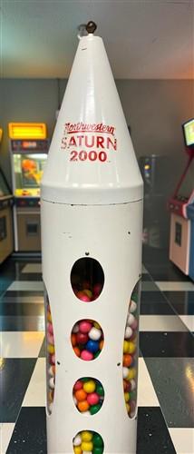 Northwestern Saturn 2000 Rocket Gumball Machine Vending Machine on Stand Coin Op