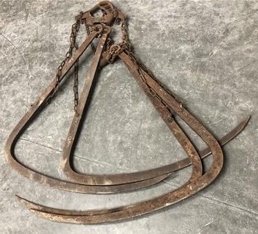 Hay Trolley Carrier Forks, Antique Cast Iron Barn Tool, Rustic Decor A