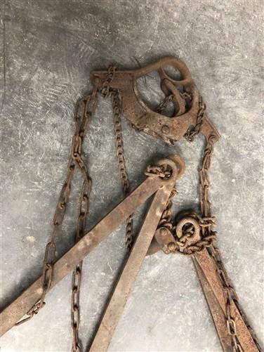 Hay Trolley Carrier Forks, Antique Cast Iron Barn Tool, Rustic Decor A