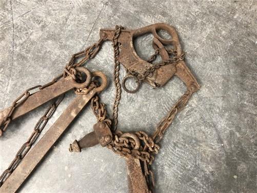 Hay Trolley Carrier Forks, Antique Cast Iron Barn Tool, Rustic Decor A