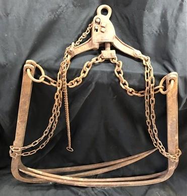 Hay Trolley Carrier Forks, Antique Cast Iron Barn Tool, Rustic Decor B