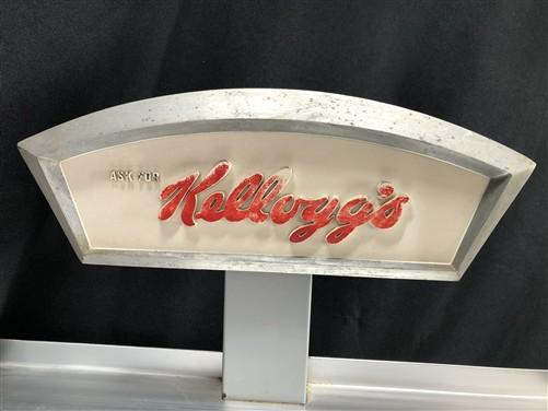 Ask for Kelloggs Retail Store Rack Display, Vintage Aluminum Advertising Stand