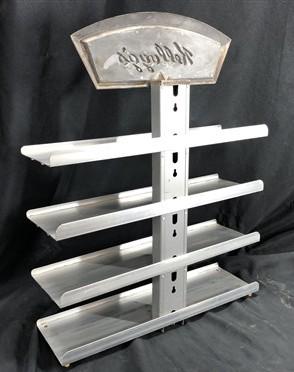 Ask for Kelloggs Retail Store Rack Display, Vintage Aluminum Advertising Stand