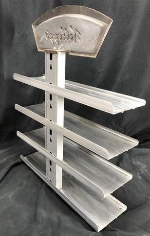 Ask for Kelloggs Retail Store Rack Display, Vintage Aluminum Advertising Stand