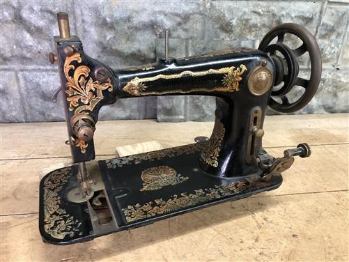 Improved Hasner Sewing Machine w/Egyptian Motif, Antique Treadle