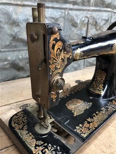 Improved Hasner Sewing Machine w/Egyptian Motif, Antique Treadle