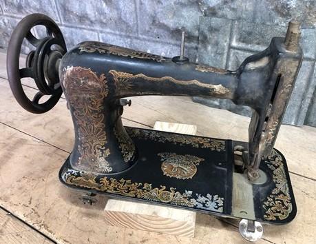 Improved Hasner Sewing Machine w/Egyptian Motif, Antique Treadle