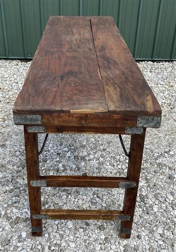Reclaimed Wood Folding Table (68.5x22.5) Rustic Wood Dining, Kitchen Island B131