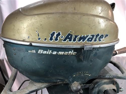 1950's Scott Atwater Bail a matic Boat Motor, Vintage 10Hp Classic Outboard A