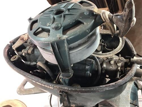 1950's Scott Atwater Bail a matic Boat Motor, Vintage 10Hp Classic Outboard A