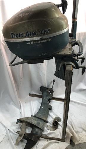 1954 Scott Atwater Bail a matic Boat Motor, 10Hp Classic Outboard Ser #38452258