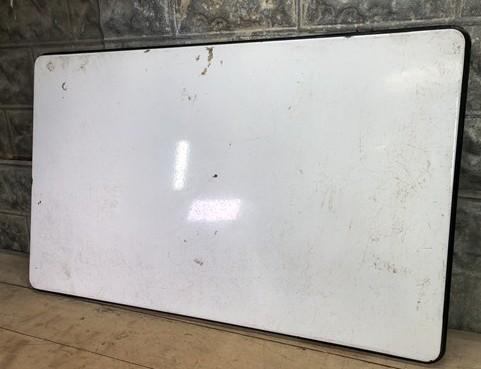 Black & White Porcelain Table Top Panel, Kitchen Cupboard Hoosier Enamel A43