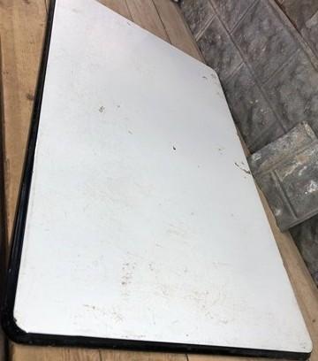 Black & White Porcelain Table Top Panel, Kitchen Cupboard Hoosier Enamel A43