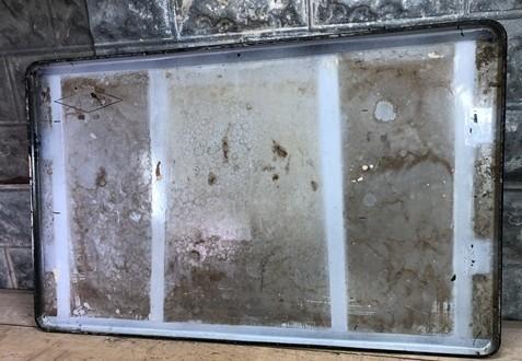 Black & White Porcelain Table Top Panel, Kitchen Cupboard Hoosier Enamel A43