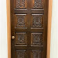 Vintage 36x80 Solid Wood Carved Panel Interior Door with Trim/Jamb Mid-Century