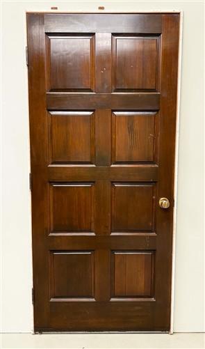 Vintage 36x80 Solid Wood Carved Panel Interior Door with Trim/Jamb Mid-Century
