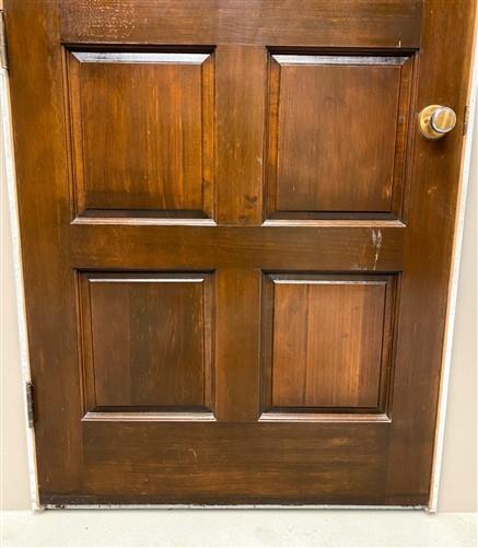 Vintage 36x80 Solid Wood Carved Panel Interior Door with Trim/Jamb Mid-Century
