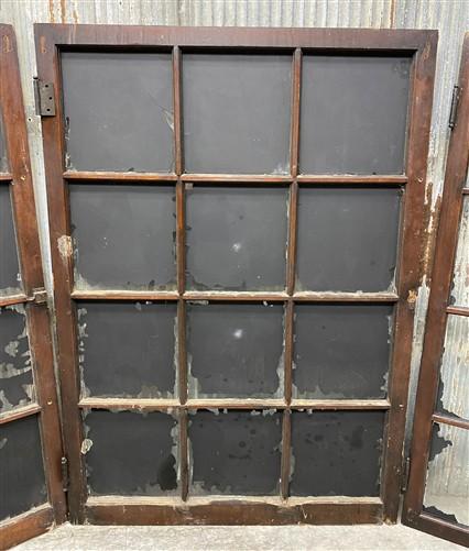 3 Wooden Framed Decorative Glass Panels Casement Windows Furniture Parts