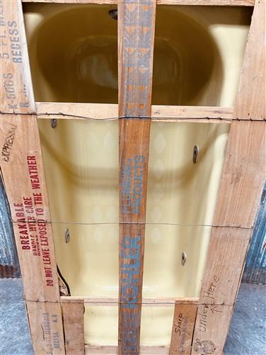Briggs Beauty Spa Whirlpool Bathtub, Vintage Yellow New/Old Stock, Mid Century