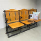 3 Vintage Wood Folding Theater Seats, Auditorium Seats, Entryway Bench, E32