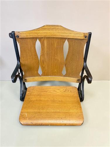 3 Vintage Wood Folding Theater Seats, Auditorium Seats, Entryway Bench, E32