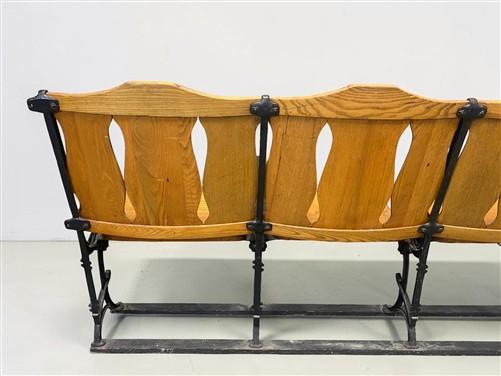 3 Vintage Wood Folding Theater Seats, Auditorium Seats, Entryway Bench, E32