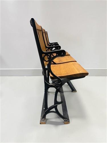 3 Vintage Wood Folding Theater Seats, Auditorium Seats, Entryway Bench, E32