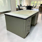 All Steel Equipment 55" Vintage Executive Desk Glass Top Mid Century Industrial