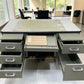 All Steel Equipment 55" Vintage Executive Desk Glass Top Mid Century Industrial
