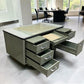 All Steel Equipment 55" Vintage Executive Desk Glass Top Mid Century Industrial