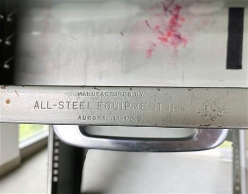 All Steel Equipment 55" Vintage Executive Desk Glass Top Mid Century Industrial