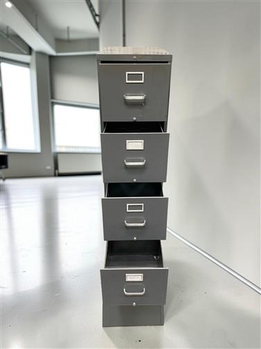 HON Filing Cabinet, Vintage Metal 4 Drawer Green File Cabinet Industrial