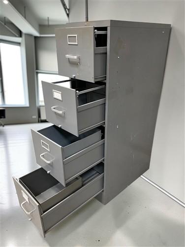 HON Filing Cabinet, Vintage Metal 4 Drawer Green File Cabinet Industrial