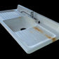 White Porcelain Dual Drainboard Sink, Vintage Kitchen Sink, Farmhouse Utility