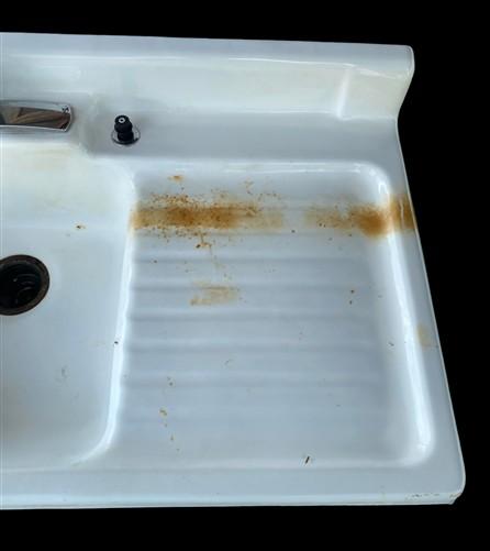 White Porcelain Dual Drainboard Sink, Vintage Kitchen Sink, Farmhouse Utility