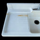 White Porcelain Dual Drainboard Sink, Vintage Kitchen Sink, Farmhouse Utility