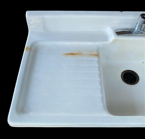 White Porcelain Dual Drainboard Sink, Vintage Kitchen Sink, Farmhouse Utility