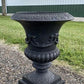 17" Tall Cast Iron Fluted Urn, Flower Pot Planter, Garden Patio Yard Art G1