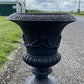 17" Tall Cast Iron Fluted Urn, Flower Pot Planter, Garden Patio Yard Art G1