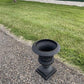 17" Tall Cast Iron Fluted Urn, Flower Pot Planter, Garden Patio Yard Art G1