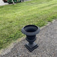17" Tall Cast Iron Fluted Urn, Flower Pot Planter, Garden Patio Yard Art G1