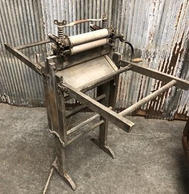 Pioneer No 22 Wringer Washer Folding Bench, Antique Hand Crank Laundry Tool