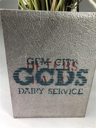 Gem City Deters Dairy Service Milk Bottle Box, Vintage Porch Dairy Delivery